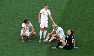 Karen Carney consoles Steph Houghton after England’s defeat in the World Cup third-place play-off last year.