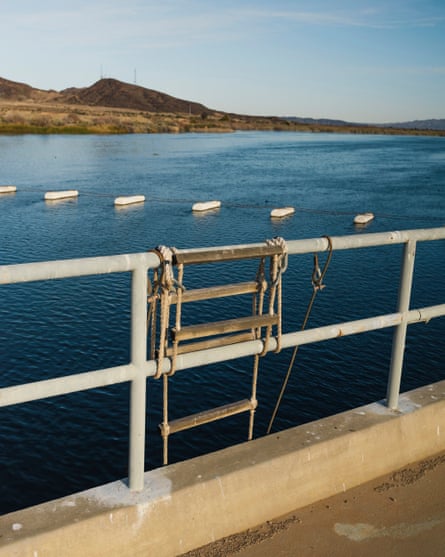 The Colorado River as seen from the PVID Diversion dam in Blythe, California.