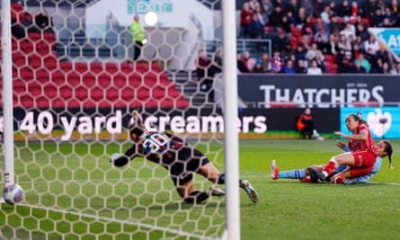 Bristol City’s Amy Rodgers scores an own goal in a defeat by Manchester City in April 2024