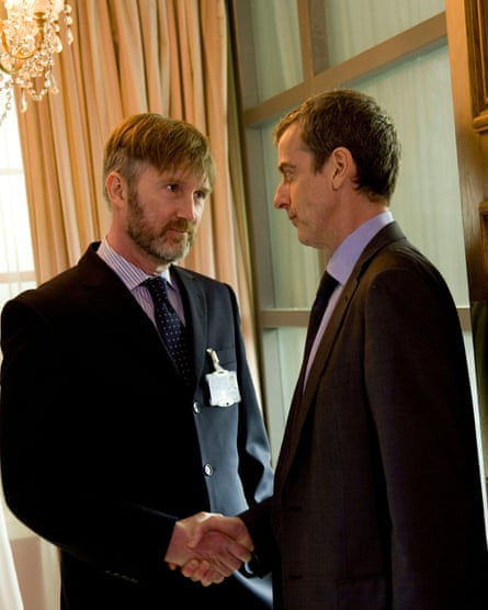 Pearce Quigley and Peter Capaldi in series three of The Thick of It.