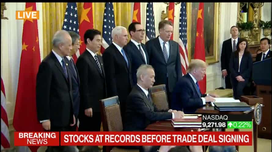 The signing of the US-China trade deal
