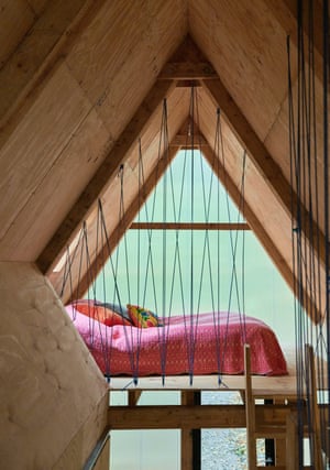 Bedroom of an eco-designed mobile home