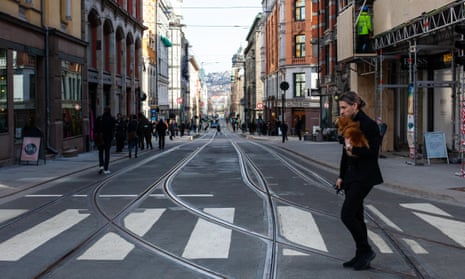 A pedestrian crossing in Oslo