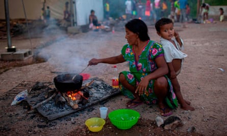 Members of the Warao tribe, Venezuela’s second-largest indigenous group, at the Janokoida shelter
