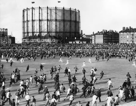 A pitch invasion at the Oval after the West Indies won the final Test match by eight wickets.