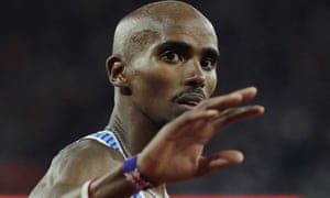Mo Farah finishes second in the 5000m final.