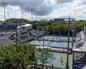 The practice courts at the US Open venue in New York