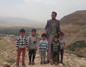 Ali Al Makhaathi with his children and nephews