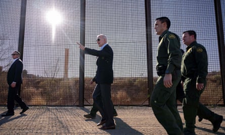 Joe Biden walks along the US-Mexico border fence in El Paso, Texas, on 8 January 2023.