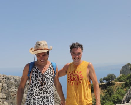 Garrett and Will Huxley in Ischia, Italy in 2025