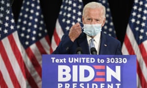 Democratic presidential candidate Joe Biden at an event in Dover, Delaware, 5 June 2020