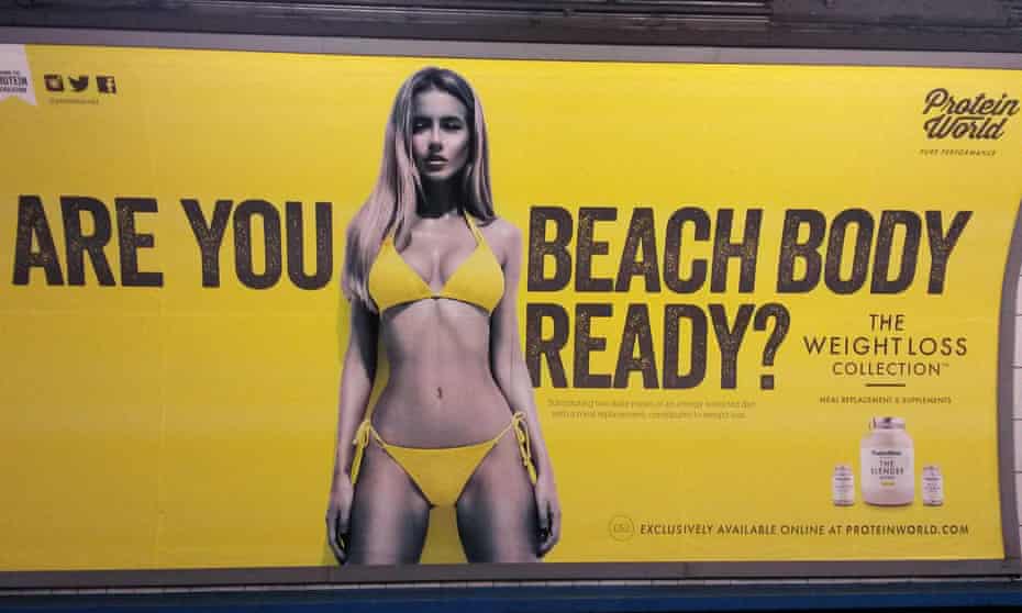 A Protein World advert displayed in an underground station in London makes New York splash in Times Square.