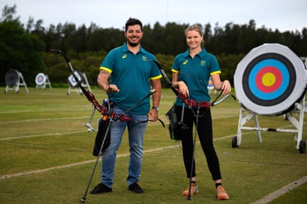 Archers Peter Boukouvalas and Laura Paeglis