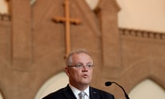 Prime minister Scott Morrison attends the 2020 Ecumenical Mass at the Presbyterian Church of St. Andrew in Canberra