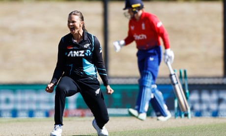 New Zealand beat England by three runs in third women’s T20 international – as it happened