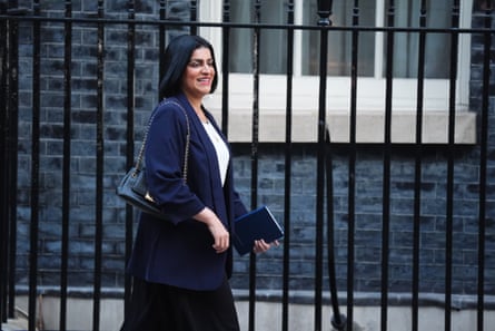 Shabana Mahmood walks in Downing Street.