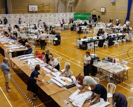 The count under way at Clacton leisure centre