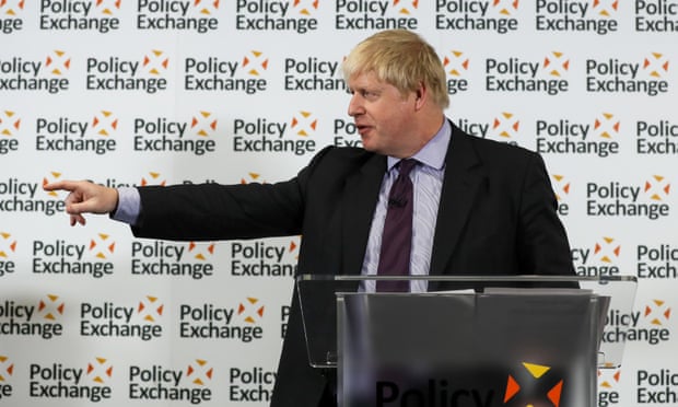 Boris Johnson speaking on Brexit at the Policy Exchange thinktank in London, February 2018