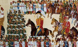 English grandee rides in an Indian procession. 'Company Style' (East India Company), Indian 1825-1830. Gouache.<br>UNSPECIFIED - CIRCA 1754: English grandee rides in an Indian procession. 'Company Style' (East India Company), Indian 1825-1830. Gouache. (Photo by Universal History Archive/Getty Images)