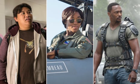 Jacob Batalon in Spider-Man: Homecoming, Lashana Lynch in Captain Marvel and Anthony Mackie in Captain America: Civil War.
