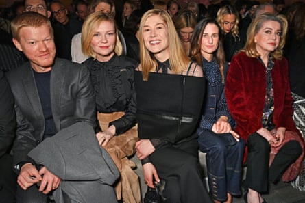A-listers Jesse Plemons, Kirsten Dunst, Rosamund Pike, Camille Cottin and Catherine Deneuve at the Dior spring/summer 2023 show.