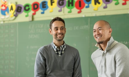 Geekie co-founders Claudio Sassaki, right, and Eduardo Bontempo have revolutionised education in Brazil