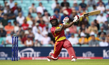 Deandra Dottin plays a shot at the Oval