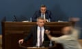 opposition MP Aleko Elisashvili punched the leader of the ruling Georgian Dream party, Mamuka Mdinaradze, in the face during a speech