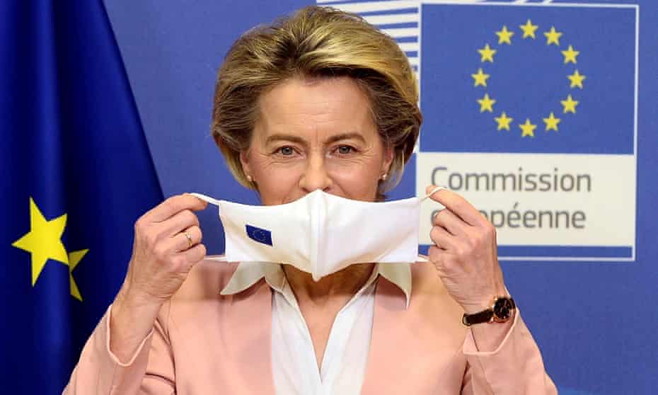 Ursula von der Leyen, pictured last month, said: ‘The commission and the member states agreed not to compromise with the safety and efficacy requirements linked to the authorisation of a vaccine.’