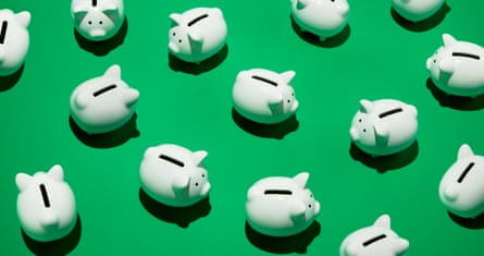 Random little white piggy banks