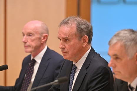 Optus chairman John Arthur appears before the Optus hearing at Parliament House in Canberra, Monday, 3 November, 2025.