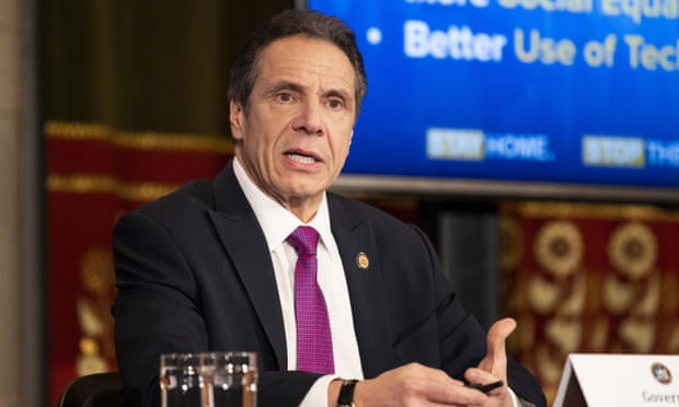 Andrew Cuomo at a press conference in Albany, New York, on 20 April.