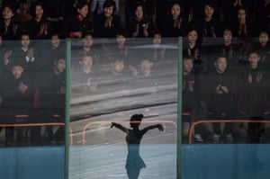 Pyongyang, North Korea
Spectators watch figure skaters perform at the Paektusan festival in held every year to celebrate premier Kim Jong-Il.