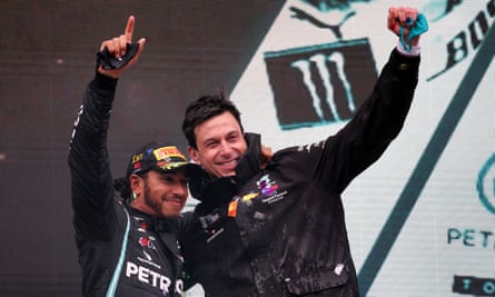 Lewis Hamilton (left) and Toto Wolff