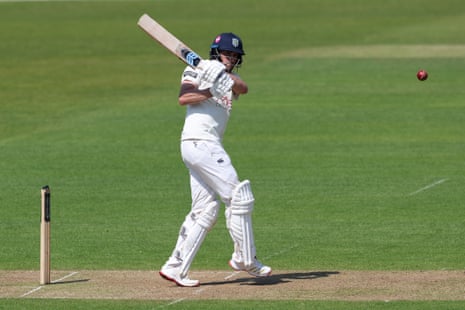 Will Rhodes of Durham pulls a delivery and is caught against Hampshire