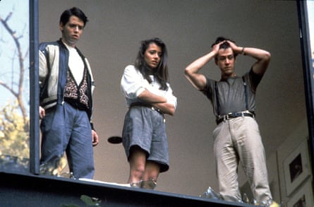 ‘When we sent the car flying out the window, the whole crew erupted into an enormous cheer’ … Matthew Broderick, Mia Sara and Alan Ruck.