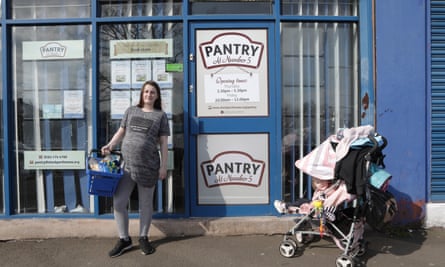 Lauren Lambert and her daughter at a branch of Your Local Pantry in Stockport.