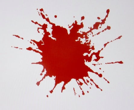 A blood splat for an anti-war poster, 2002.