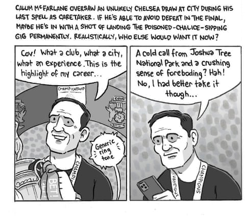 David Squires on … Chelsea’s Wembley trip amid more managerial chaos, panel 7