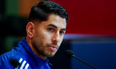 Ayoze Pérez at a press conference before Spain's two Nations League games