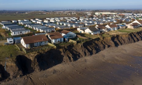 There are many homes on England’s east coast that are vulnerable to storm surges, such as these in Skipsea, east Yorkshire