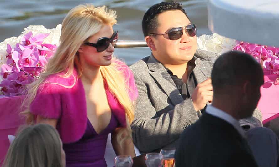 Jho Low with Paris Hilton at an event in Paris.