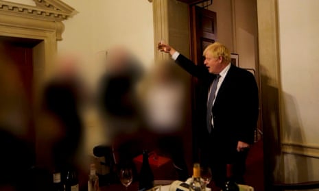 Boris Johnson is pictured in 10 Downing Street at a gathering on 13 November 2020 during a Covid lockdown.