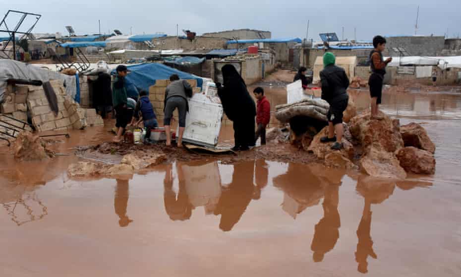 Flood at Atma refugee camp in Idlib