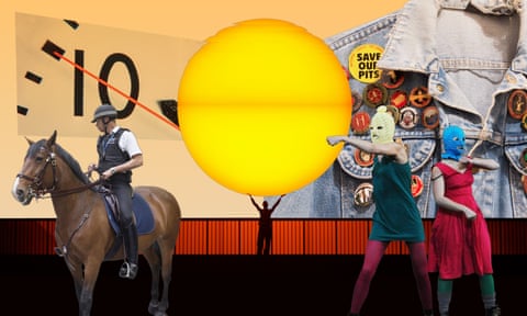 From left: Tatlin’s Whisper #5, The Clock, The Weather Project, Pussy Riot, The Battle of Orgreave