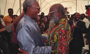 Nelson Mandela greets Andimba Toivo ya Toivo
