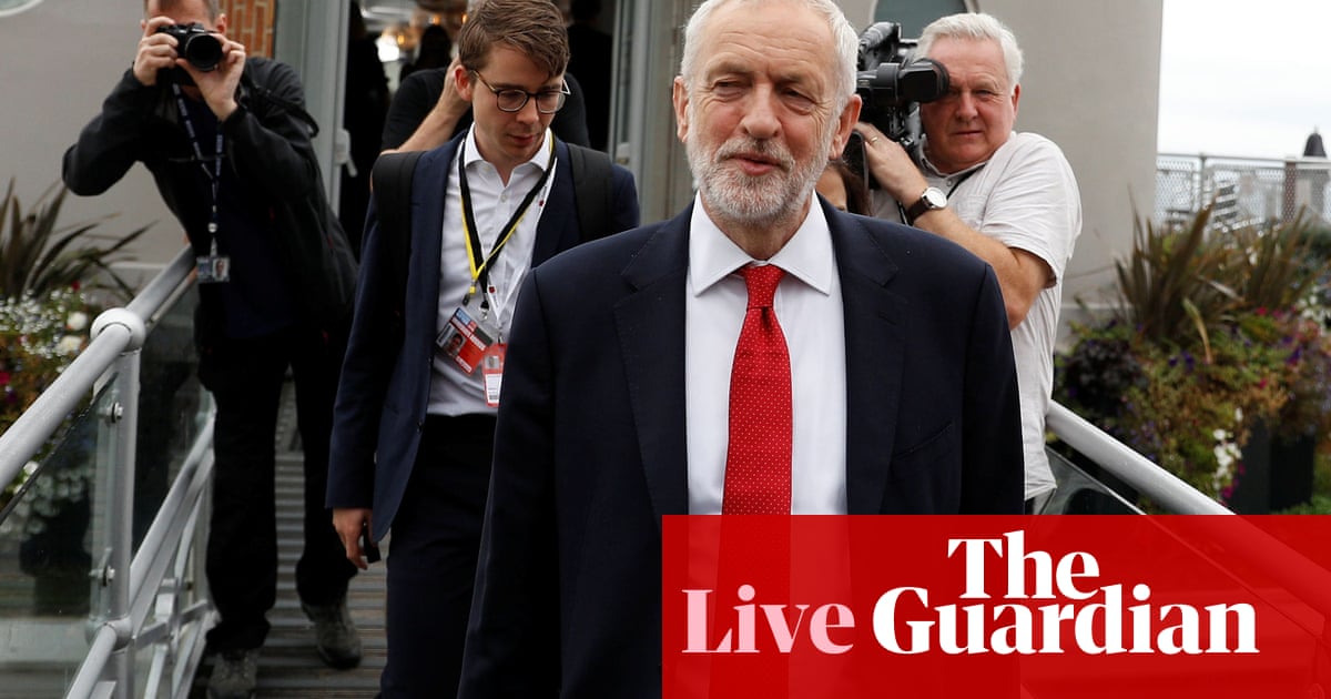 Labour conference: Corbyn says he will serve full term as key aide quits - live news