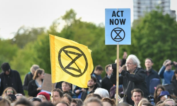Extinction Rebellion protesters in Hyde Park