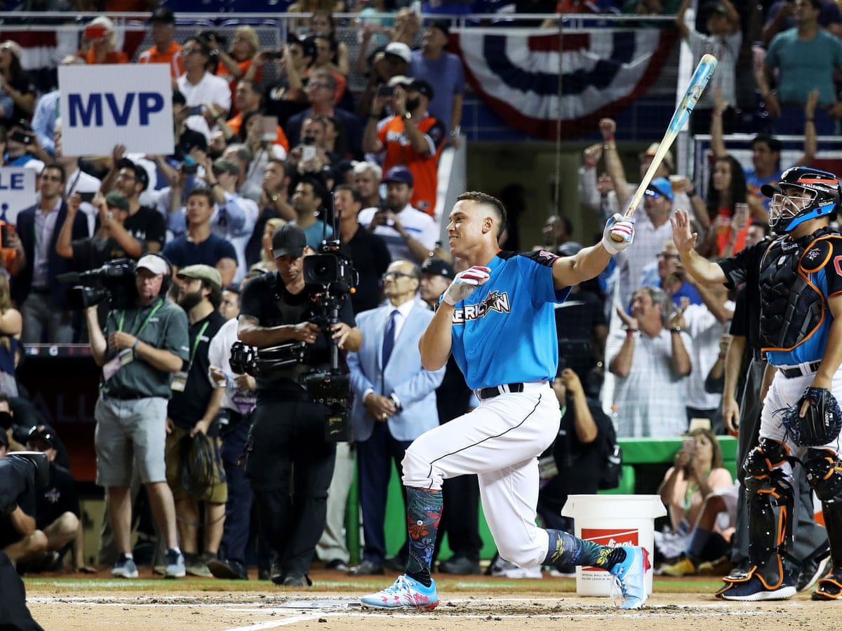Aaron Judge Hits Marlins Park Roof On Way To Home Run Derby Title New York Yankees The Guardian Judge Home Run Vs Marlins April 19, 2022
