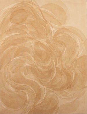 Ghostly … a painting that uses pigments made from collected soil.
